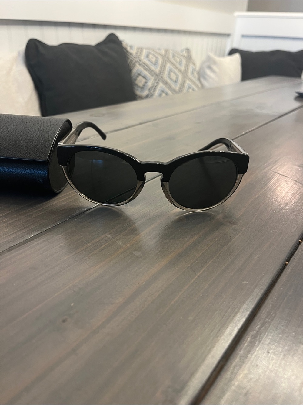 Burberry Black Cat-Eye Sunglasses with Dark Lenses